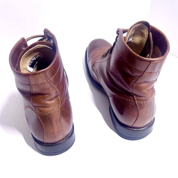 Frye Men\'s Cognac Leather Lace-Up Boots